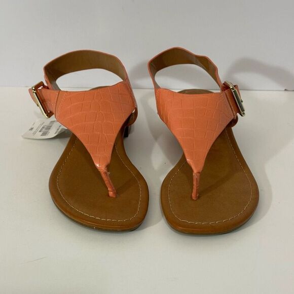 Liz Claiborne Twiggy Memory Foam Flip Flop T Strap Sandal Coral| Women Size 7 - Picture 2 of 9